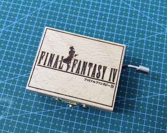 Final Fantasy IV FF Prologue Hand Cranked Wooden Melody Music Box Personalized Engraved Gift