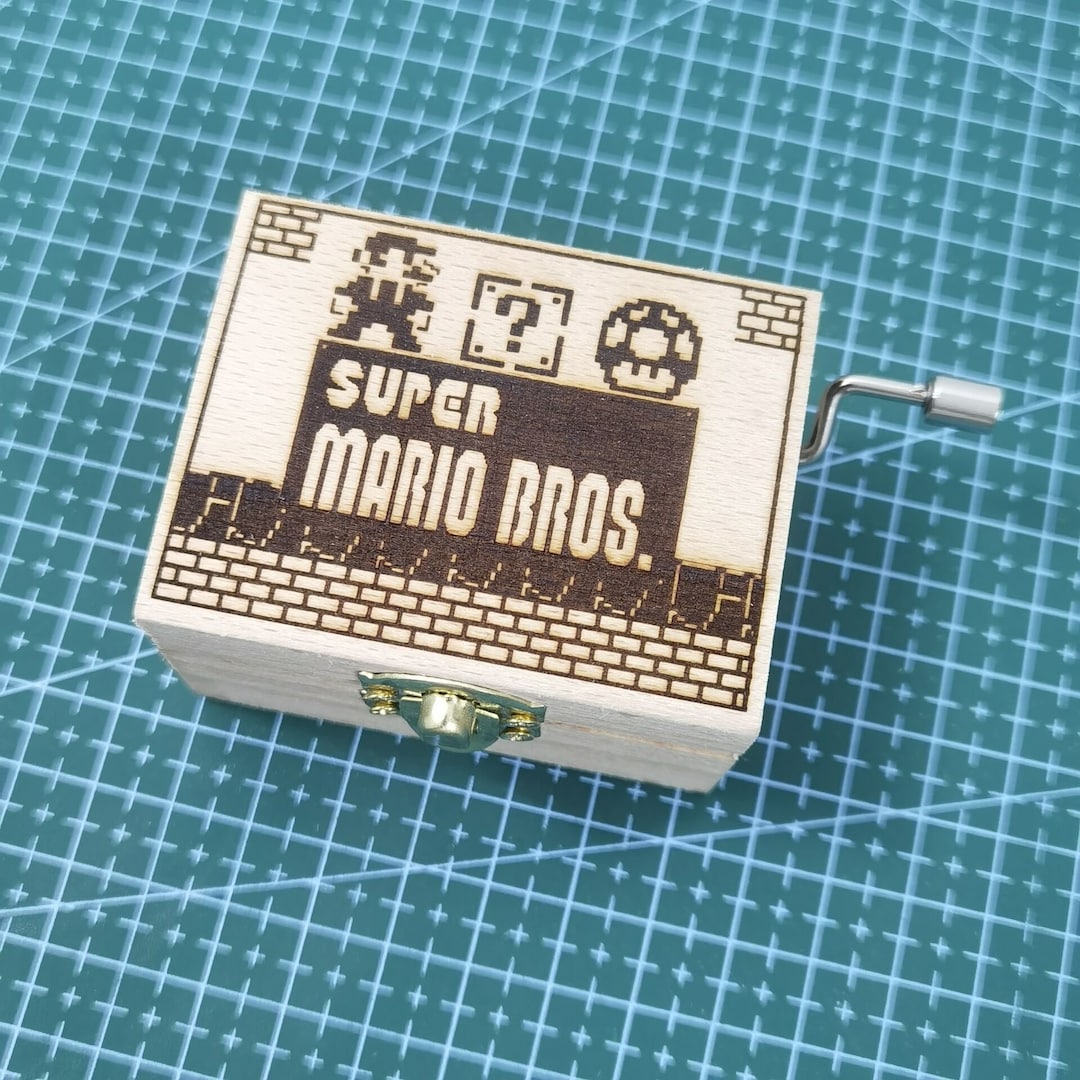 Mario Theme Box Super Mario Bros Main Theme Hand Cranked Wooden Melody Music Box ...