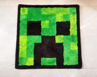 Creeper Tufted Rug Custom Anime Game Design Knitting Handmade Non-slip Area Rugs Home Decor