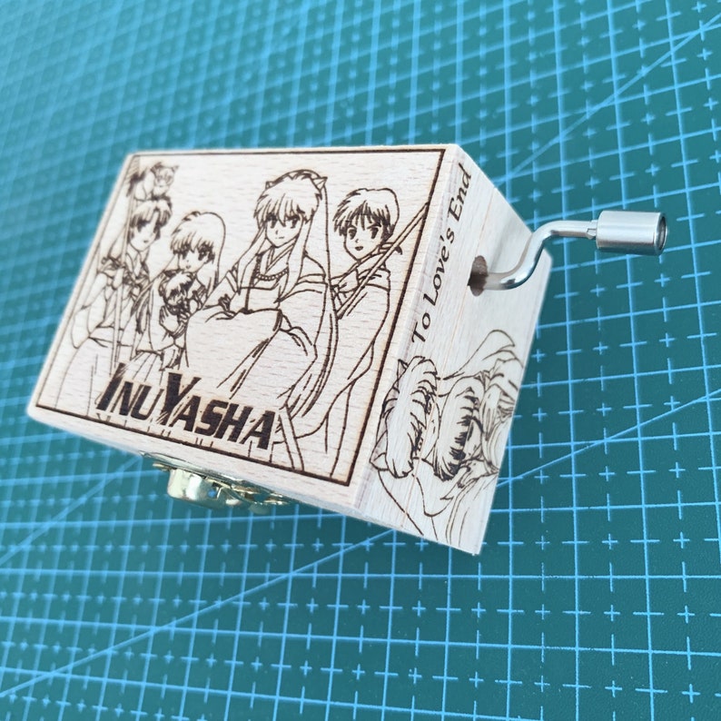 Japanese Anime Theme Music Box, Affections Touching Across, To Love’s End, Wooden Engraved Handmade Vintage Gift image 3