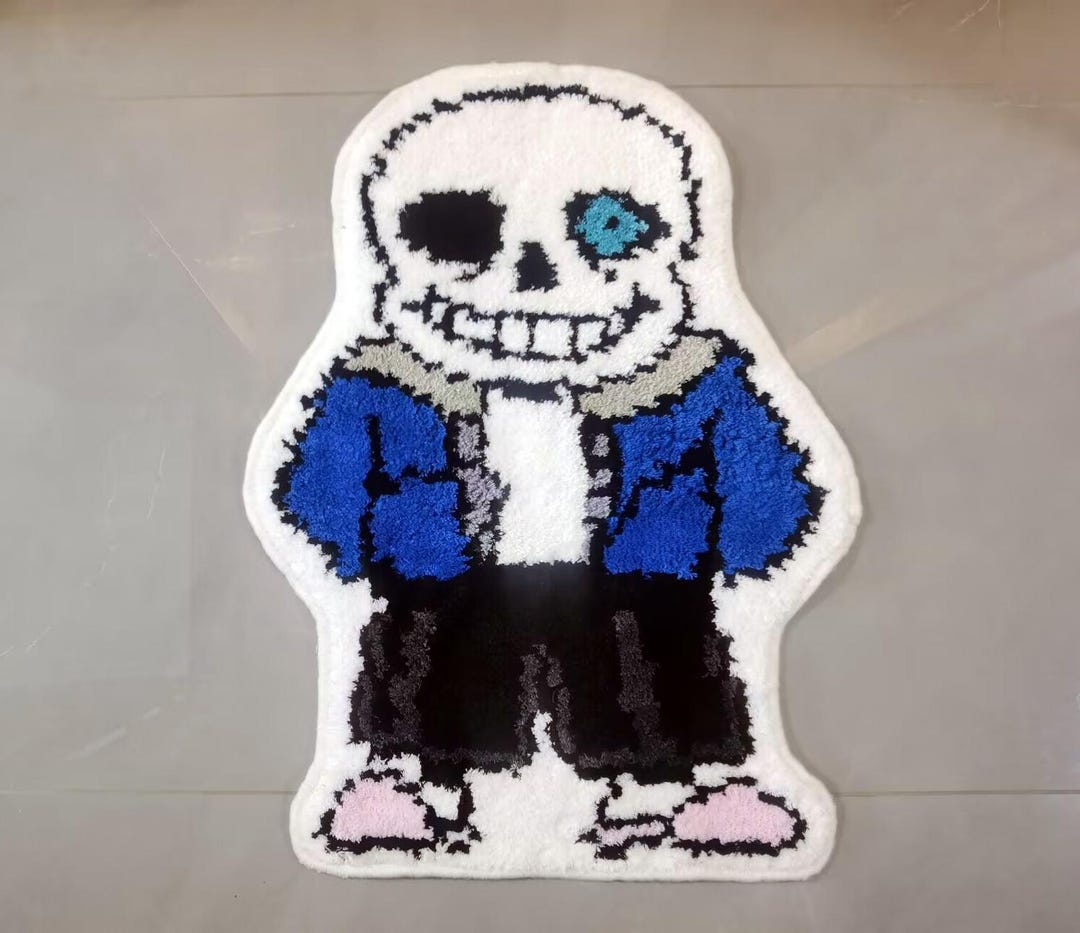 Undertale Sans Tufted Rug Custom Anime Game Design Knitting Handmade ...