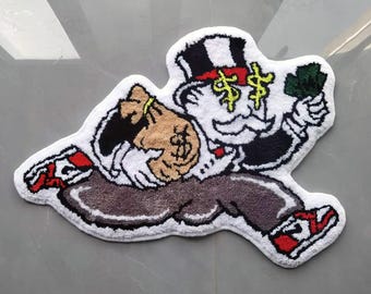 Alec Monopoly Hypebeast Tufted Rug Custom Anime Game Design Knitting Handmade Non-slip Area Rugs Home Decor