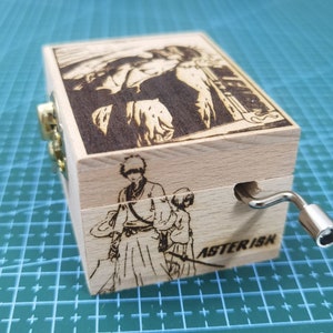 Japanese Anime Theme Music Box, Asterisk Orange Range, Wooden Melody Personalized  Engraved Handmade Vintage Gift