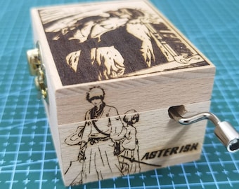 Japanese Anime Theme Music Box, Asterisk Orange Range, Wooden Melody Personalized  Engraved Handmade Vintage Gift