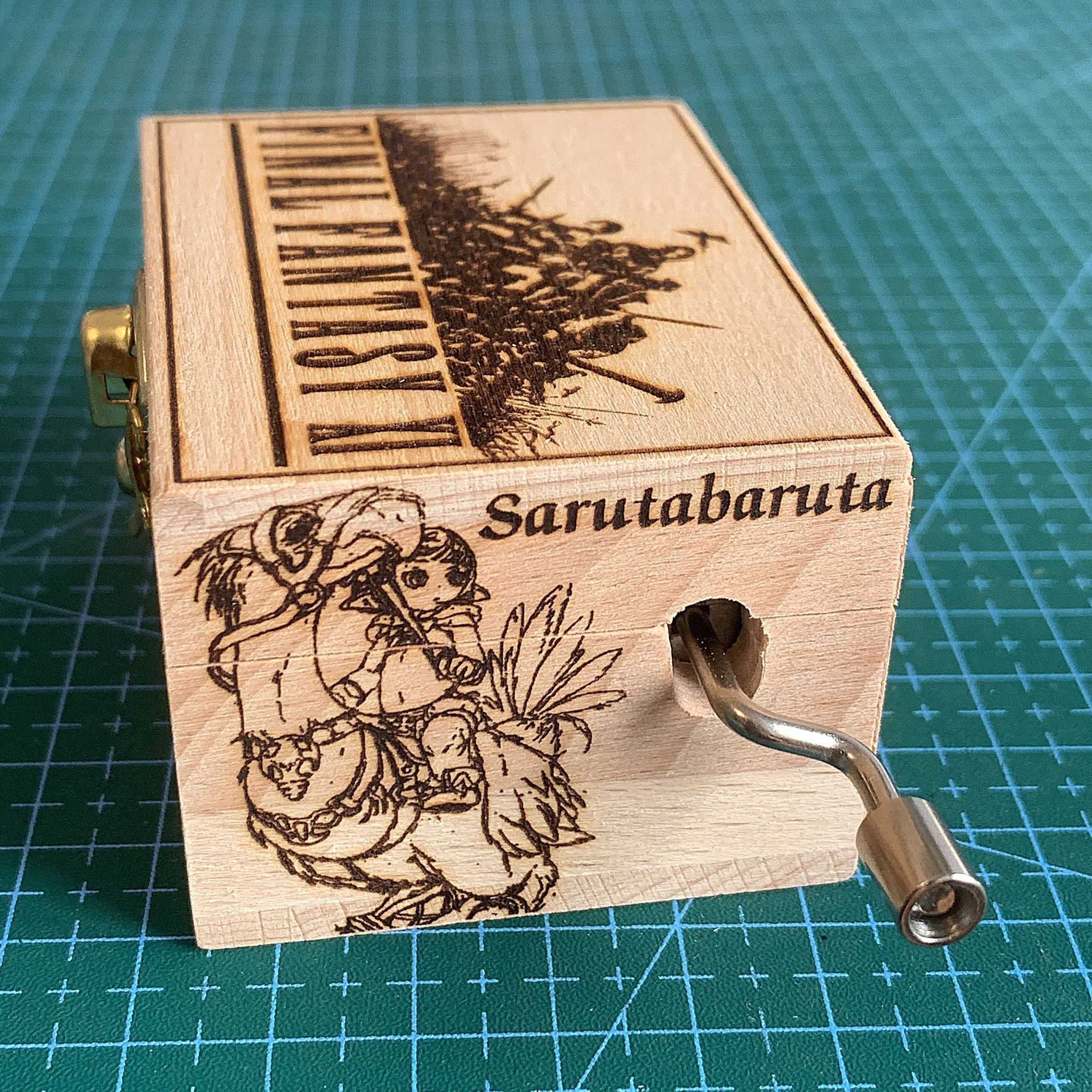 Ff11 Box Final Fantasy XI FF11 Sarutabaruta Hand Cranked Wooden Melody Music Box ...