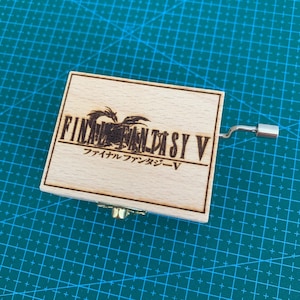 Final Fantasy V FF5 Clash on the Big Bridge Hand Cranked Wooden Melody Music Box Personalized Engraved Gift