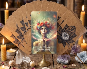 Boho Wisdom Oracle-kortlek: 78 kort med sammetspåse