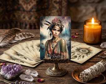 Jeu de tarot Boho Soul : 78 cartes, pochette en velours