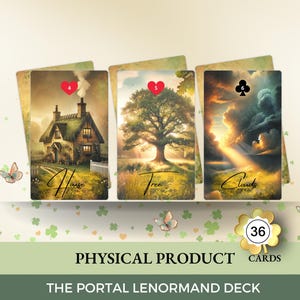 The Portal Oasis Lenormand Deck, Boho Style 36 Karten, kostenloser Versand, Hexen Orakel Deck, Samt Beutel, Original Inspiration, Hochwertig
