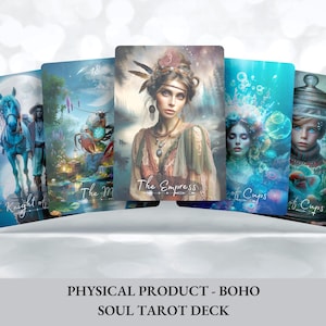 Gepersonaliseerd met foto achterkant, boho soul tarotdeck – mystieke intuïtieve kaarten voor spirituele lezingen | Heksencadeau voor haar |