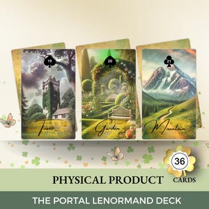 The Portal Oasis Lenormand Deck, 36 cards, Free Shipping, witchy oracle deck, velvet pouch, original inspiration, High-quality