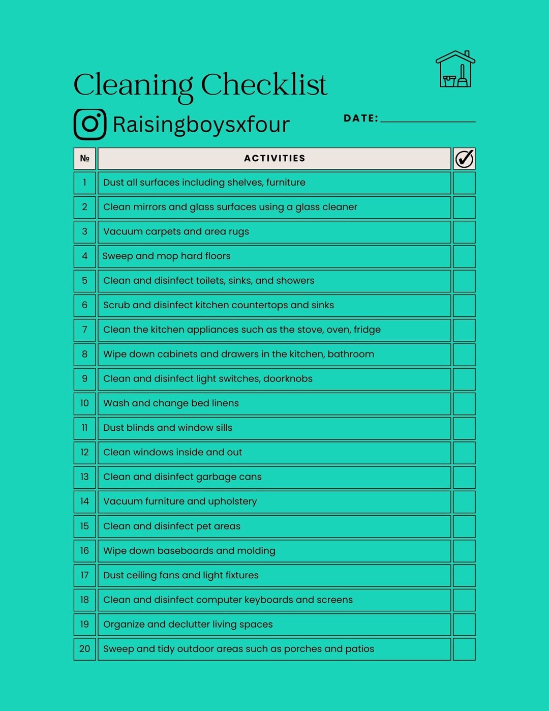 Digital Cleaning Checklist. Etsy