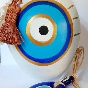 Evil Eye Piggy Bank, Handmade Greek Money Box, Coin Bank, Adult Piggy Bank, Smash to Open Ceramic, New Year Good Luck Charm, Christmas Gift