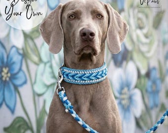 Set oder einzeln - Hundehalsband & Leine aus Paracord – Individuell, Langlebig – Farbwahl und Name möglich - Für mittlere und große Hunde