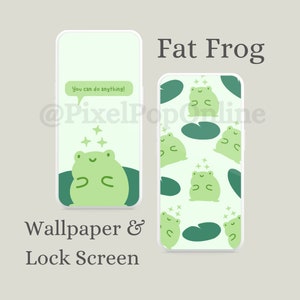 Paquete de combinación de pantalla de bloqueo de fondo de pantalla del teléfono. Fondo Estético Adorable Rana Pastel Lindo Para Teléfonos Celulares. Diseño Kawaii, cita edificante