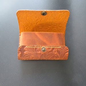 Portefeuille à pression en cuir, porte-cartes floral, un beau cadeau pour elle