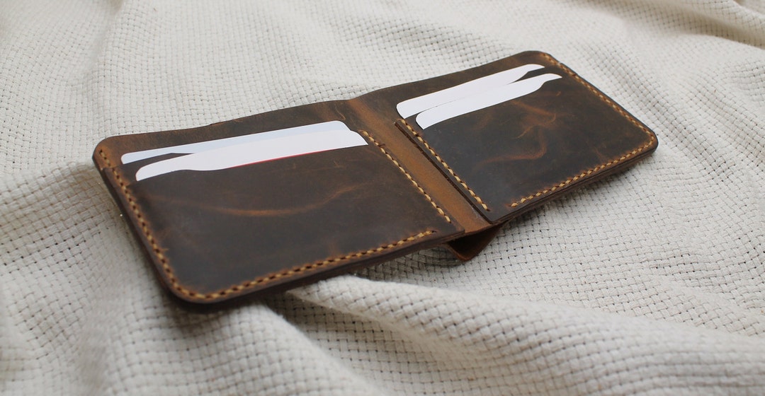 Classic Brown Leather Wallet, Money Wallet and Card Holder
