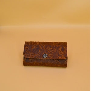Leather Snap Wallet, Floral Card Holder, A Nice Gift for Her - Etsy