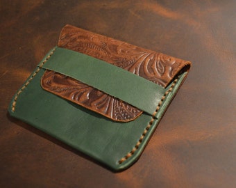 Leather card holder with cover, Personlized Credit card Holder, Valentine's Day