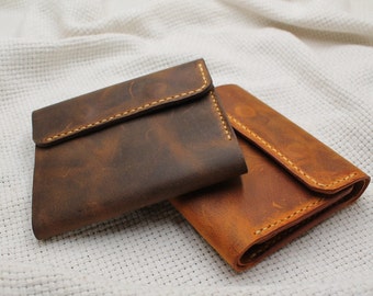 Leather Handmade Snap Wallet