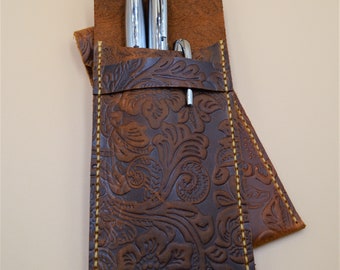 Handmade Leather Pen Holder and Case