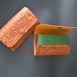 Leather Snap Wallet, Floral Card Holder, A Nice Gift for Her - Etsy