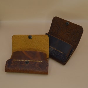 Leather Snap Wallet, Floral Card Holder, A Nice Gift for Her - Etsy