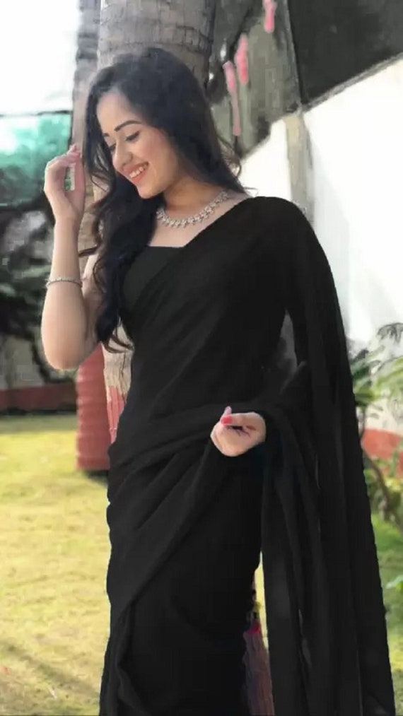 plain silk saree