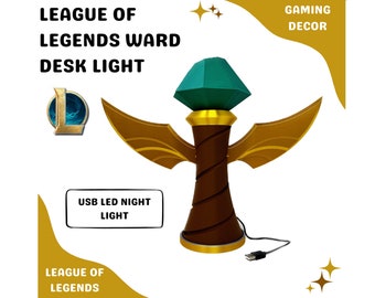 League of Legends Ward Desk Light | USB LED Night Light | Gamer Room Decor | PC Gamer Gift | League of legends Night Light