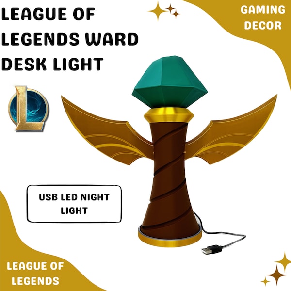 League of Legends Ward Desk Light | USB LED Night Light | Gamer Room Decor | PC Gamer Gift | League of legends Night Light