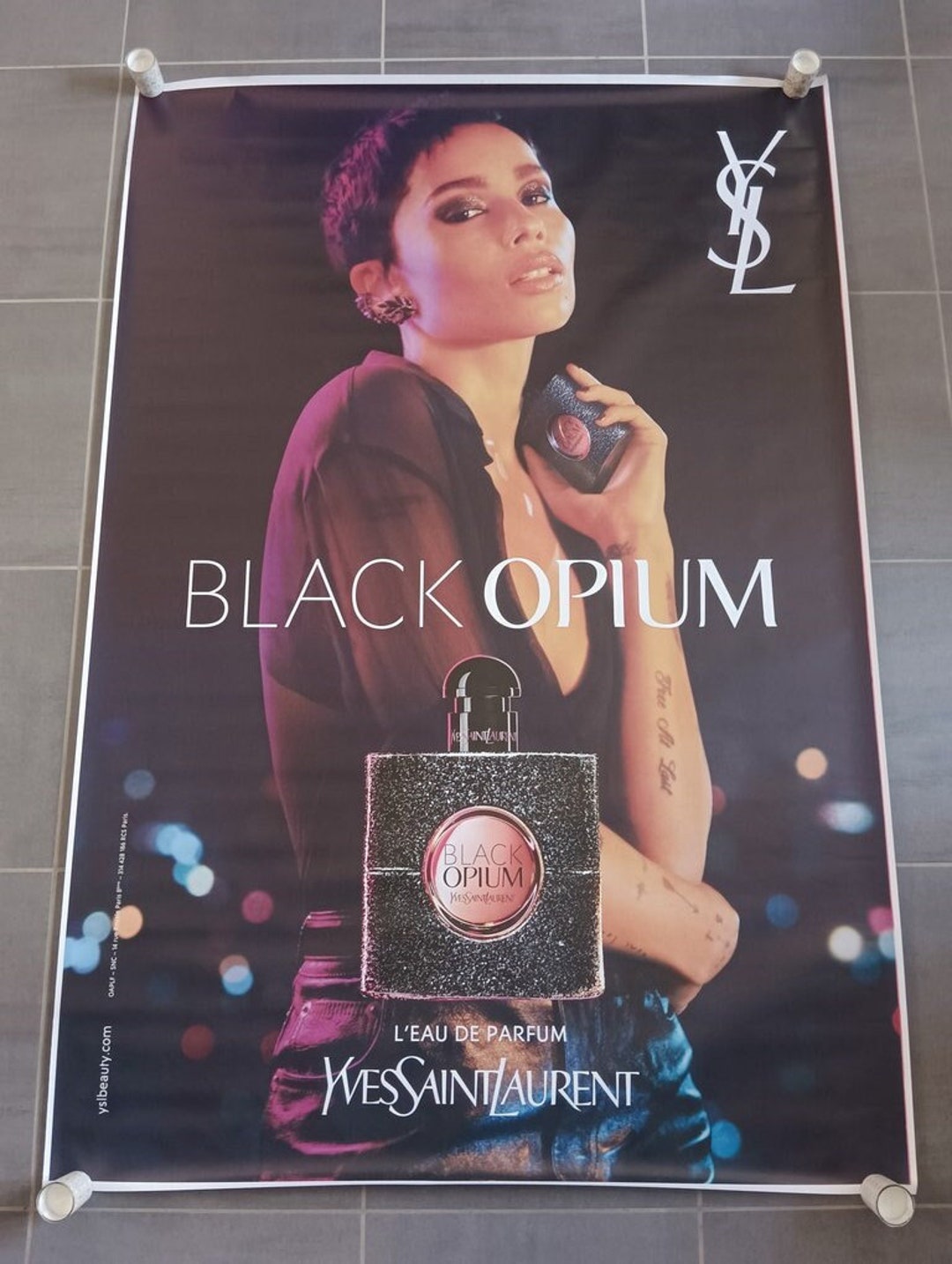 Poster Zoë Kravitz Black Opium, Actress Luxury Perfume Poster, Large