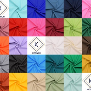 Cotton fabric plain 100% cotton in one color by the meter, cretonne, flag cloth, woven fabric from 0.50 meters