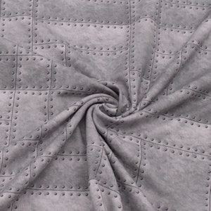 French Terry fabric rivet pattern gray - by KATINOH fashion fabrics from 0.5 meters