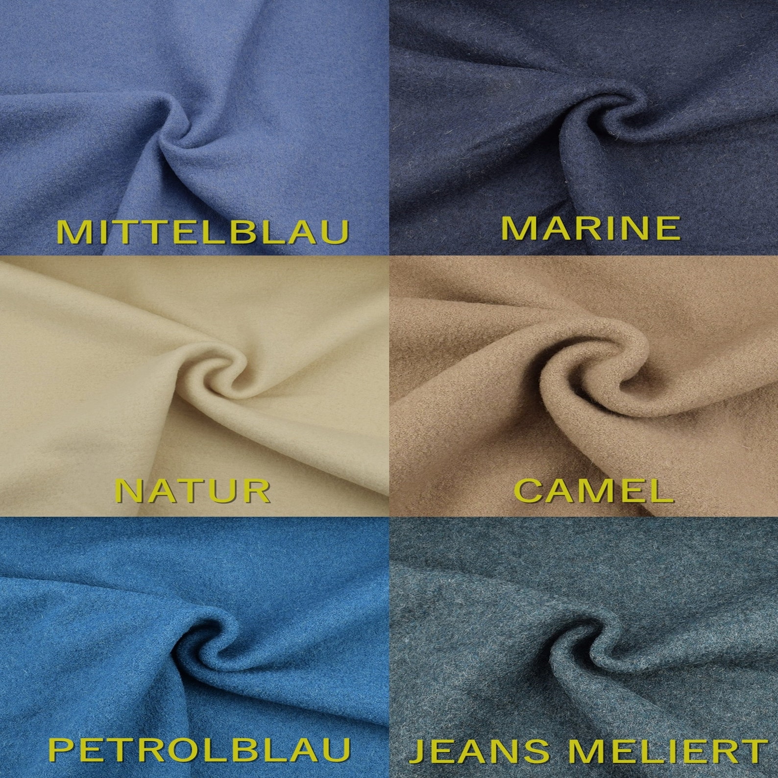 Woll Walk Walkstoff Walkloden 100 Schurwolle Mantelstoff Blau