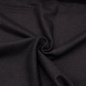 Coat fabric plain black wool fabric winter fabric sold by the meter wool from 0.50 cm