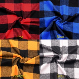 Flannel fabric checkered large shirt fabric pajama fabric checked, from 0.50 meters