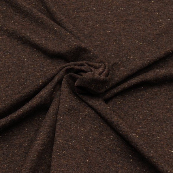 Jersey de coton lurex marron foncé pailleté de 0,5 mètre