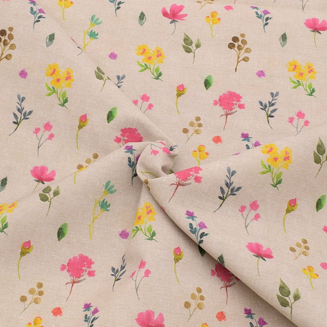 Decorative Fabric Flowers Colorful Digital Print Canvas Etsy