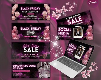 Black Friday Web Banner, Shopify Banner, Black Friday Business Banner, Website Banner, Pre-made Website Design, Web Banner Canva Template