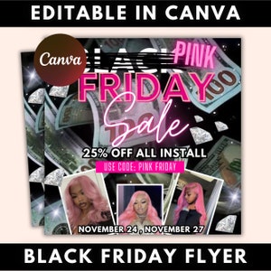 Folheto da Black Friday, Folheto de promoção da Black Friday, Folheto de cabelo da Black Friday, Folheto de peruca da Black Friday, Folheto de mídia social, Folheto de Black Friday Canva