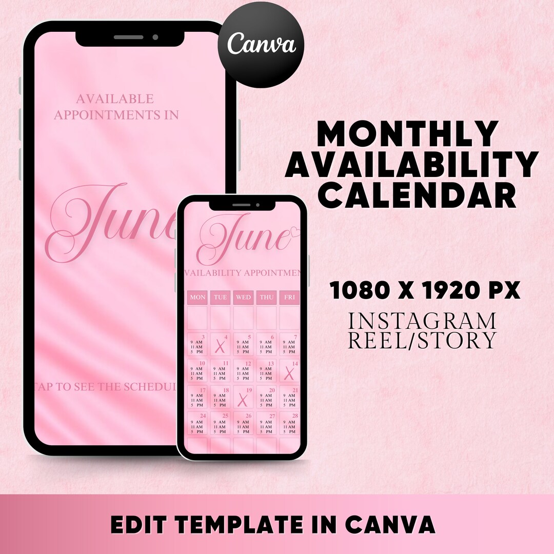 Instagram Story Calendar Black and Pink Calendar Instagram Template Instagram Story Calendar Black and Pink Calendar Instagram Template