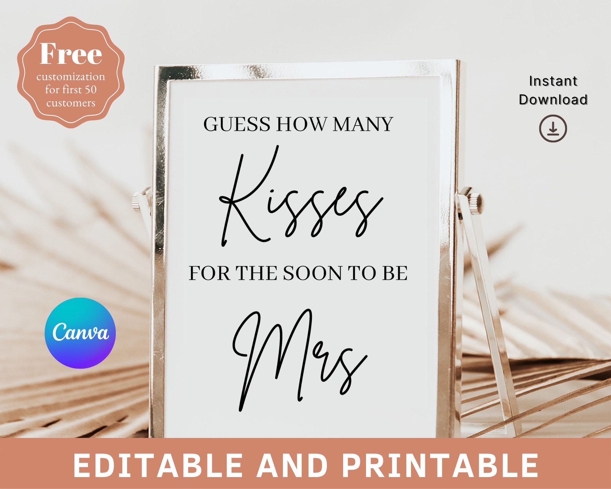 How Many Sign Visual Guess How Many Kisses Sign, Guess How Many Sign and Cards, Guess How ...
