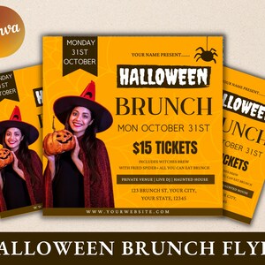 Halloween Brunch | Halloween Brunch Invite, Nail Tech, Lash Templates, Event Flyer, halloween Brunch, Brunch Flyer, Brunch Flyer Poster