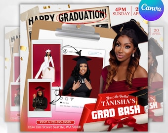 Editable Graduation Invitation Flyer, Graduation Party, Class Of 2025 Flyer, Graduate Flyer, Graduation Party,Graduation Invitation Template