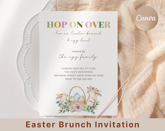 Easter Brunch Invitation, Easter Brunch Invite, Easter Invitation, Easter Egg Hunt Invitation, Easter Sunday&Easter Brunch, Instant Download
