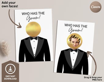 Printable Celebrity Who Has the Groom? Bachelorette Party Groom, Groom Scratch Off Game, Bridal Shower Game, Canva Template Digital Download