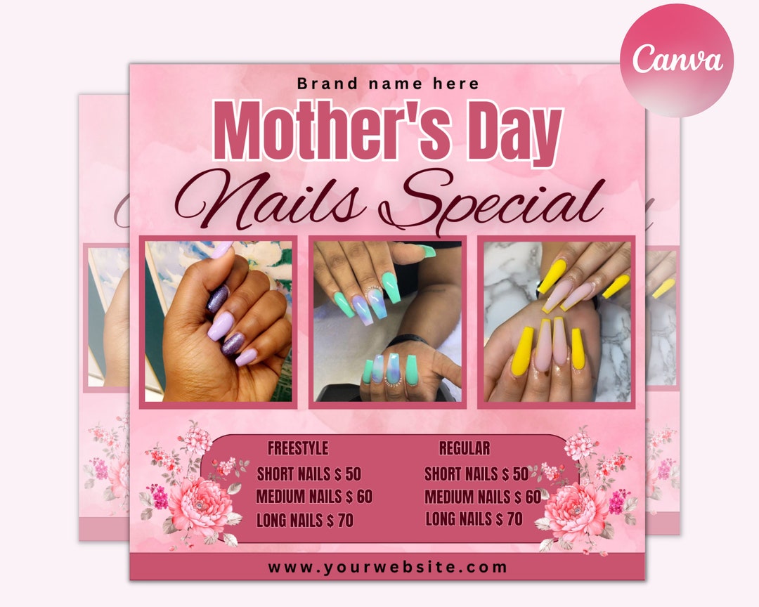 Mother's Day Nail Specials Flyer, Nail Set, Nail Styles
