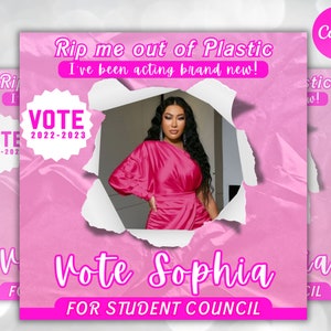 Vote Campaign Flyer, Homecoming Flyer, Homecoming Campaign, Homecoming Queen, Homecoming Vote For Me, Social Media Flyer