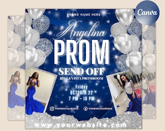 Prom Invitation Flyer, Prom Event Flyer, Prom Invitation, Prom Event Poster, Prom Party Invite, Prom Celebration, Party Flyer Template