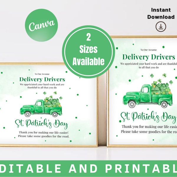 St Patrick's Day Sign, Delivery Driver Thank You Sign, St Patrick's Day Thank You Sign, Delivery Driver Snack Sign, Take A Snack Sign